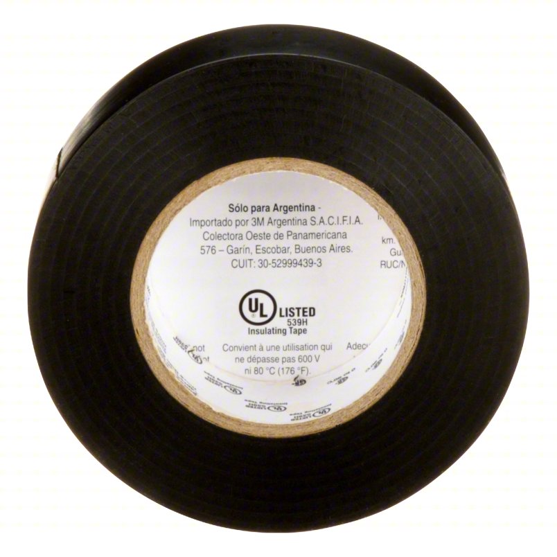 3M 405-076308-92568 Temflex™ 165 Black Vinyl Electrical Tape, 3/4 in x 60 ft — 10 Rolls/Pack