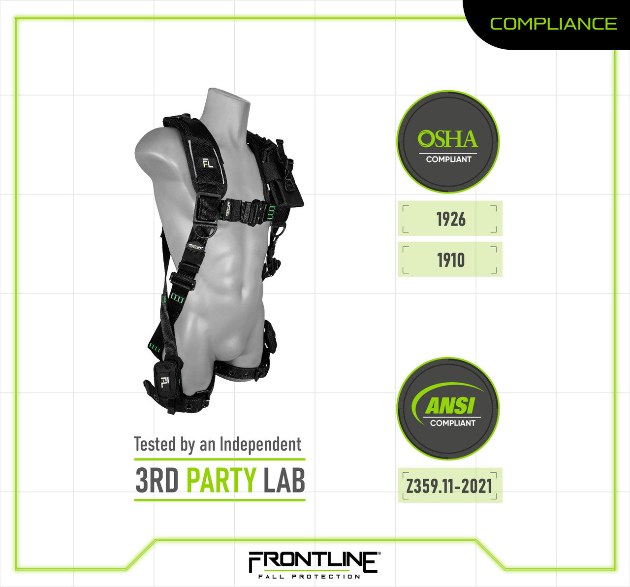 Frontline 250VTB Elite Vest Style Harness with Aluminum Hardware and Suspension Trauma Straps