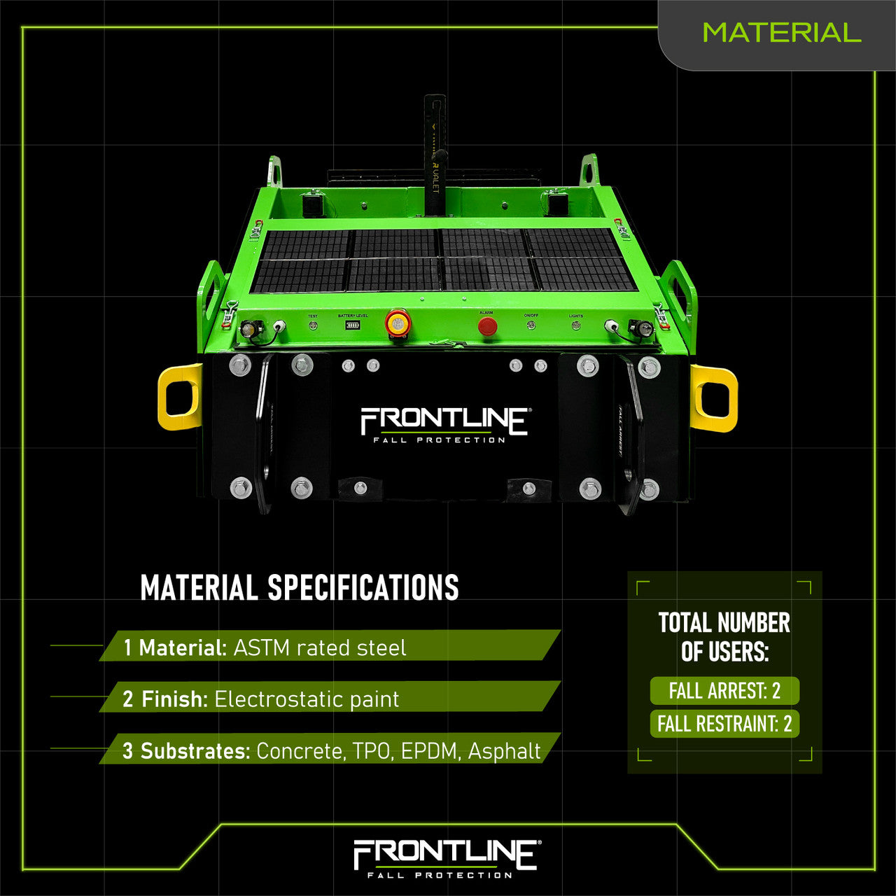 Commando Tank Non-Penetrating Solar Powered Fall Protection Cart