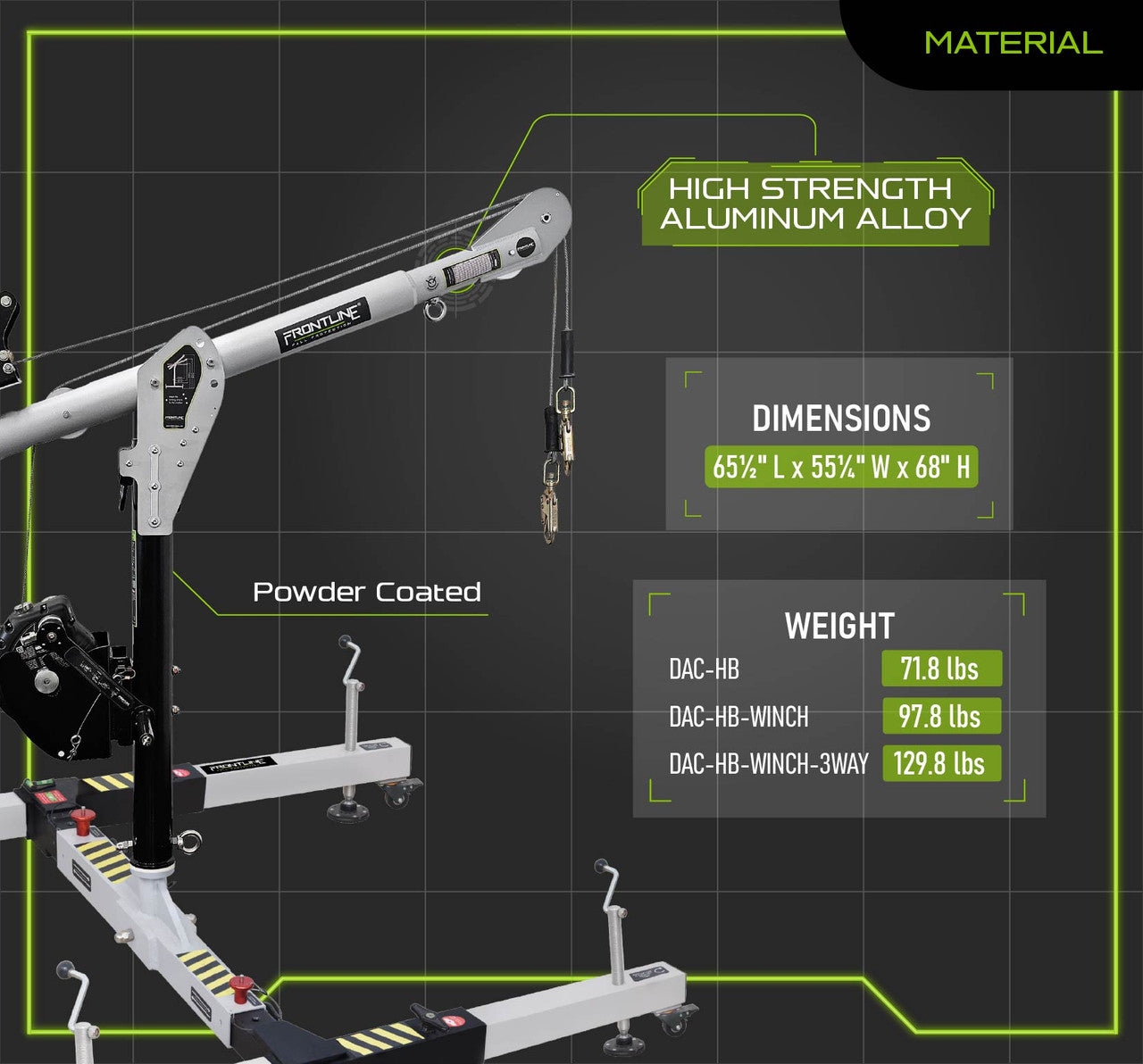 Confined Space Davit Arm System with H-Base