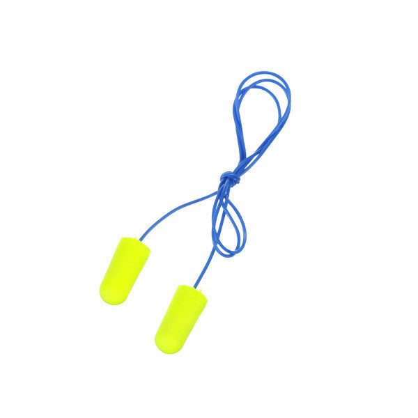3M 311-1250 E-A-Rsoft Yellow Neons Corded Earplugs with Poly Bag (Regular Size) (200/Pack)