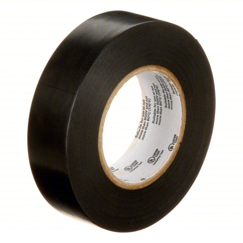 3M 405-076308-92568 Temflex™ 165 Black Vinyl Electrical Tape, 3/4 in x 60 ft — 10 Rolls/Pack