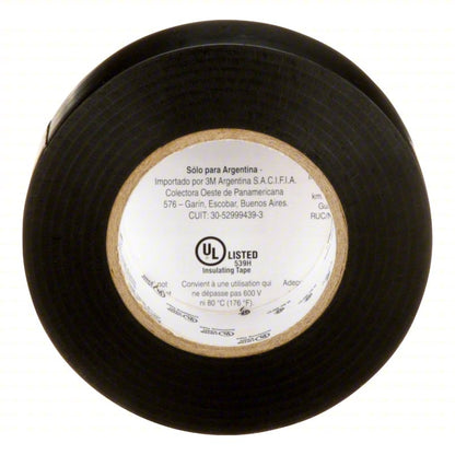 3M 405-076308-92568 Temflex™ 165 Black Vinyl Electrical Tape, 3/4 in x 60 ft — 10 Rolls/Pack