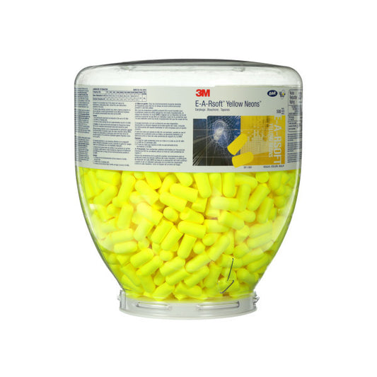 3M™ 391-1004 E-A-Rsoft Yellow Neon Disposable Uncorded Earplugs Bulk Refill, 500 Pairs