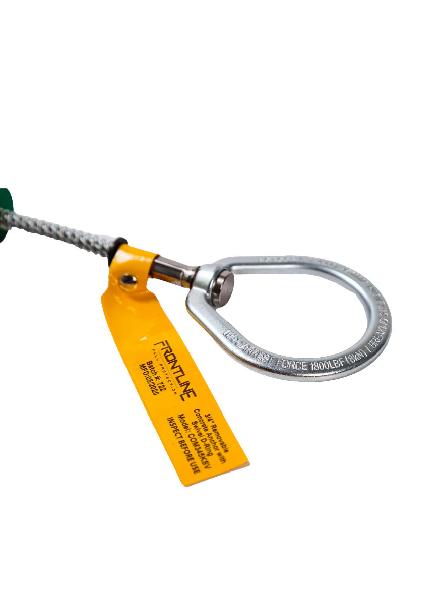 Frontline COB345KSV Reusable 5K Concrete Anchor Bolt with Swiveling D-Ring