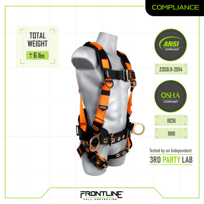 Frontline 50CTB Combat Construction Style Full Body Harness with Tongue Buckle Belt & Legs