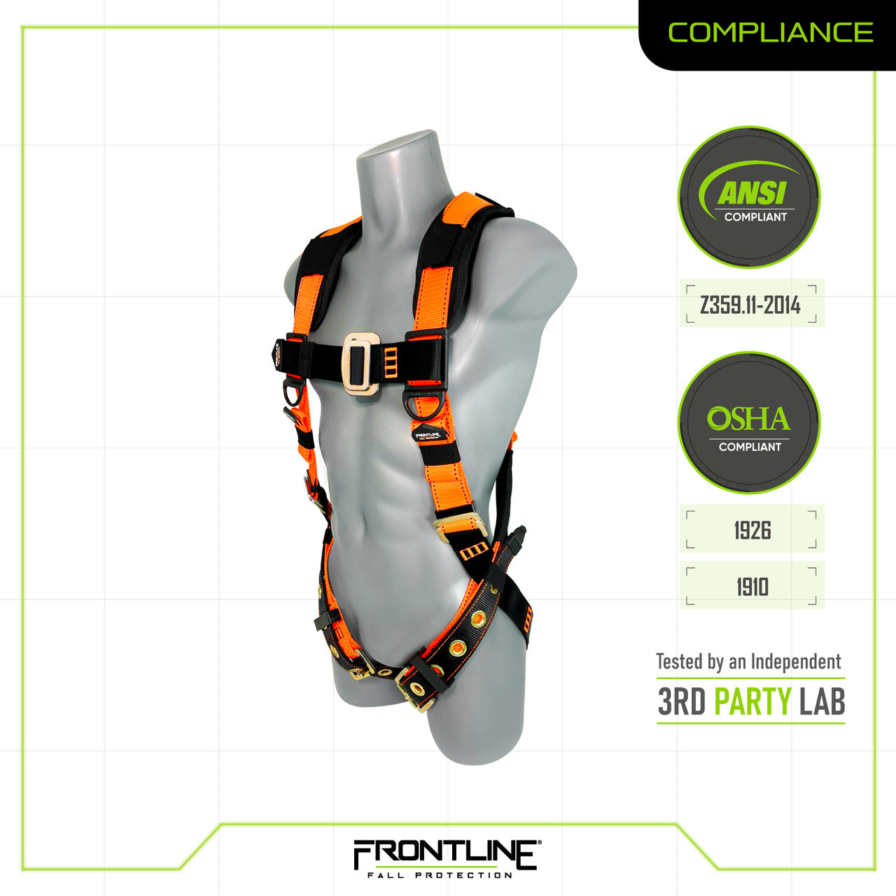 Frontline 50VTB Combat Economy Series Full Body Harness with Tongue Buckle Belt