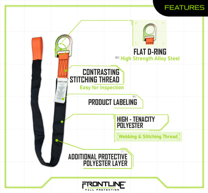 Frontline COSR Concrete Embed Anchor Strap with D-Ring End