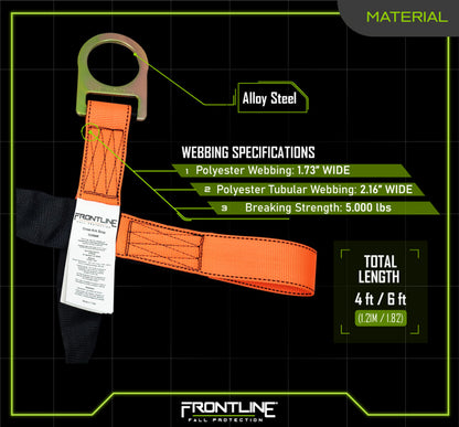 Frontline COSR Concrete Embed Anchor Strap with D-Ring End