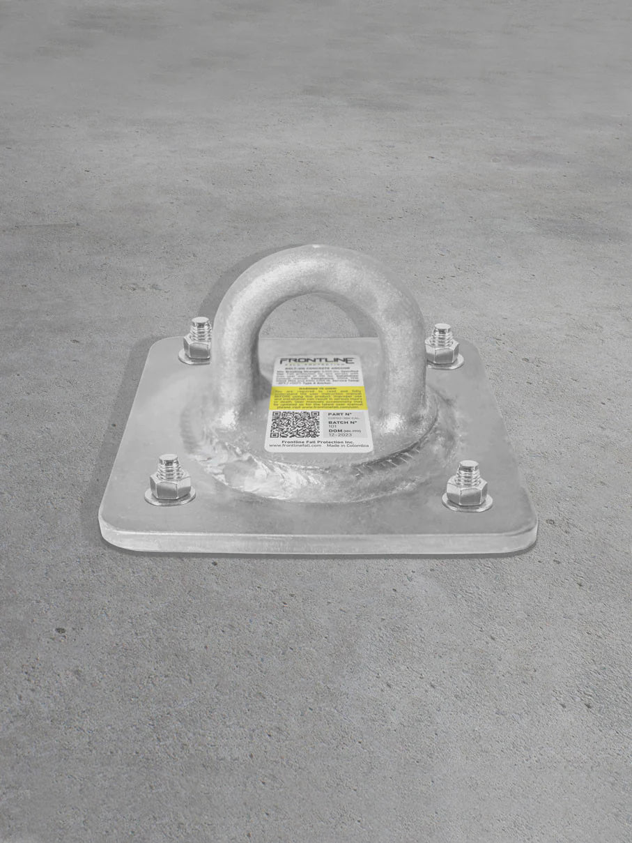 Concrete and Steel 10k Lbs HDG Reusable Anchor Plate - CAL-OSHA