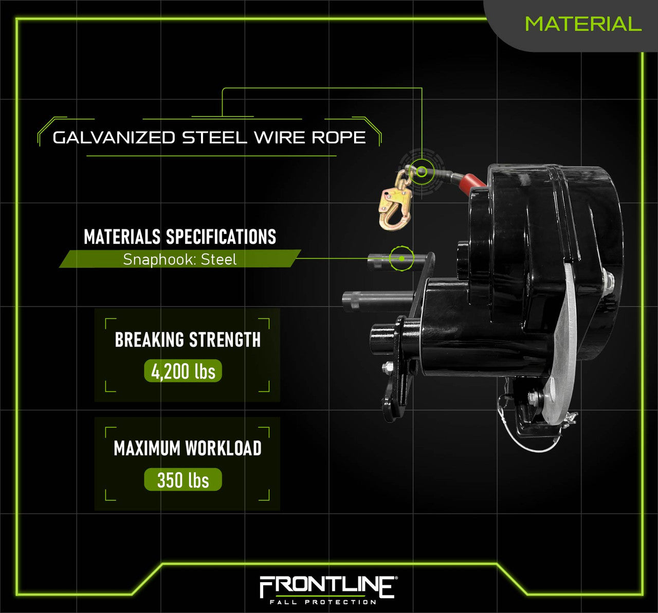 Frontline RAW50 Patriot™ 50' Material Retrieval Winch - Made in USA