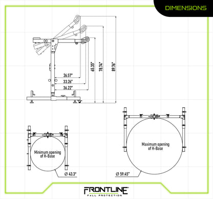 Frontline Davit System H-Base Modular Base Only