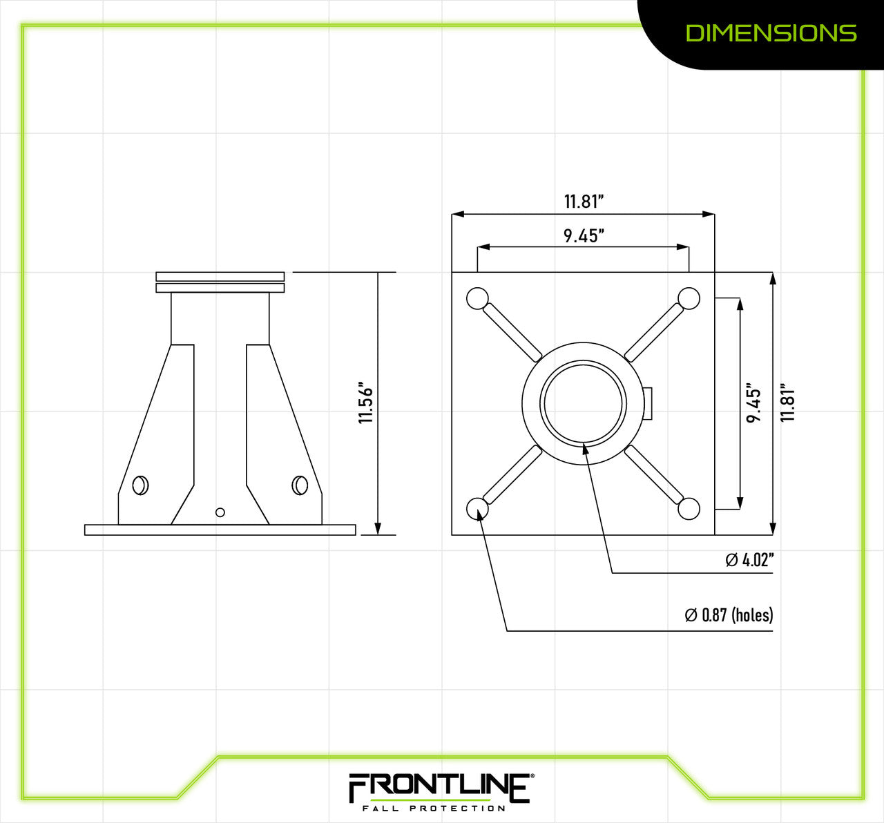 Frontline Confined Space Davit System Floor Mount Base Only