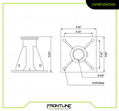 Frontline Confined Space Davit System Floor Mount Base Only