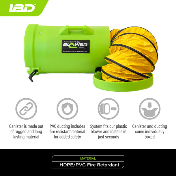 Plastic Blower 15' Ducting with Canister