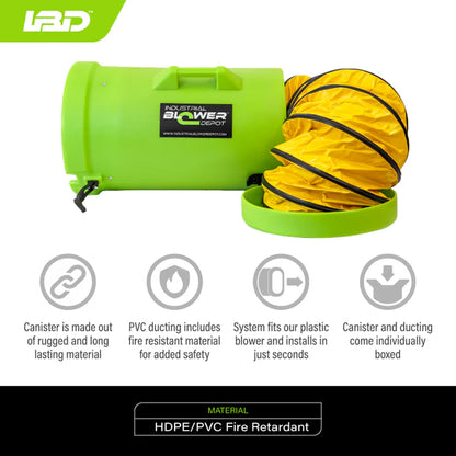 Plastic Blower 15' Ducting with Canister