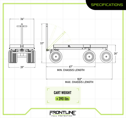 Frontline MC2000 Heavy-duty Adjustable Material Cart