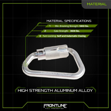 Frontline CAQ117 Aluminum Quarter Turn Locking Carabiner