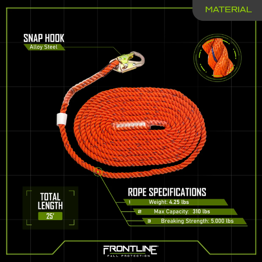 Frontline VLP Premium Vertical Lifeline 25'/ 50’