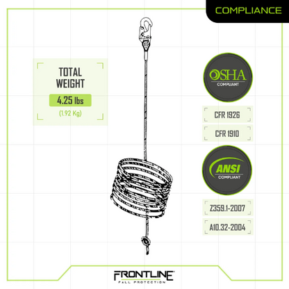 Frontline VLP Premium Vertical Lifeline 25'/ 50’
