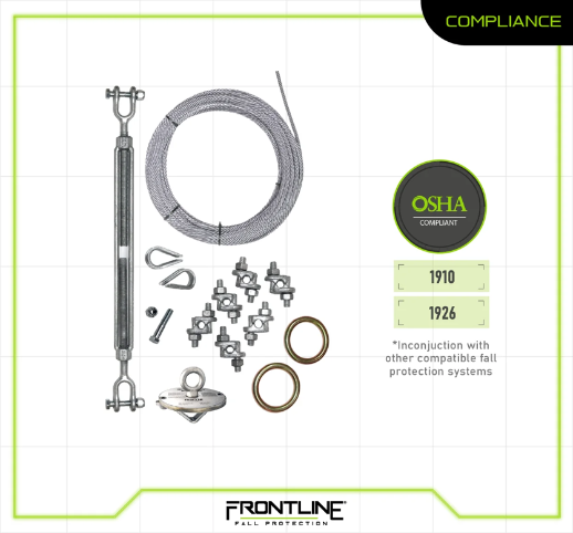 Frontline HLC-MPA Two Person Cable Horizontal Lifeline System with Plate Absorber