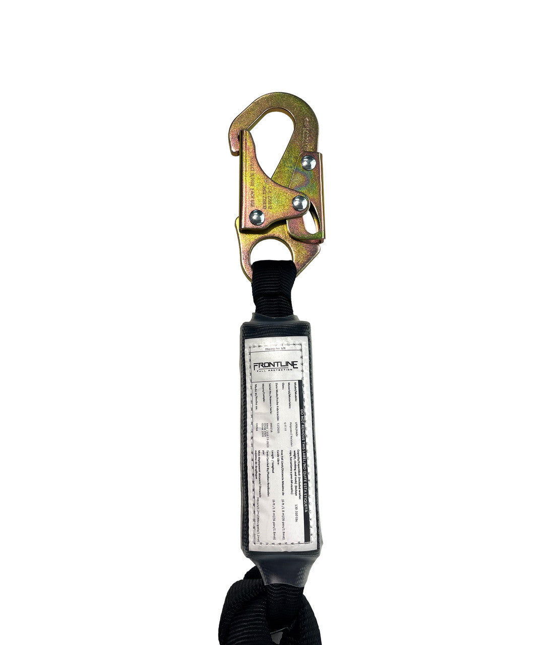 Frontline LPO62RADJ Combat 6' Tie-Back Double Leg Shock Absorbing Lanyard with Rebar Hooks