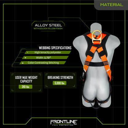 Frontline 50VTB Combat Economy Series Full Body Harness with Tongue Buckle Belt