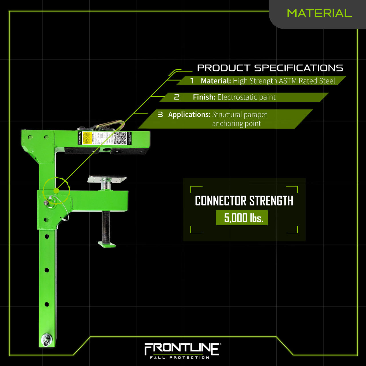 Frontline ROP16 Parapet Adjustable Non-Penetrating Anchor