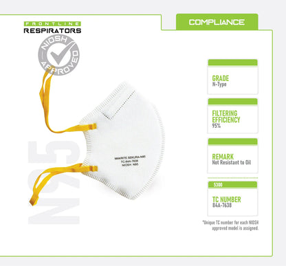 Frontline 5300V N95 Disposable Particulate Respirator with Valve