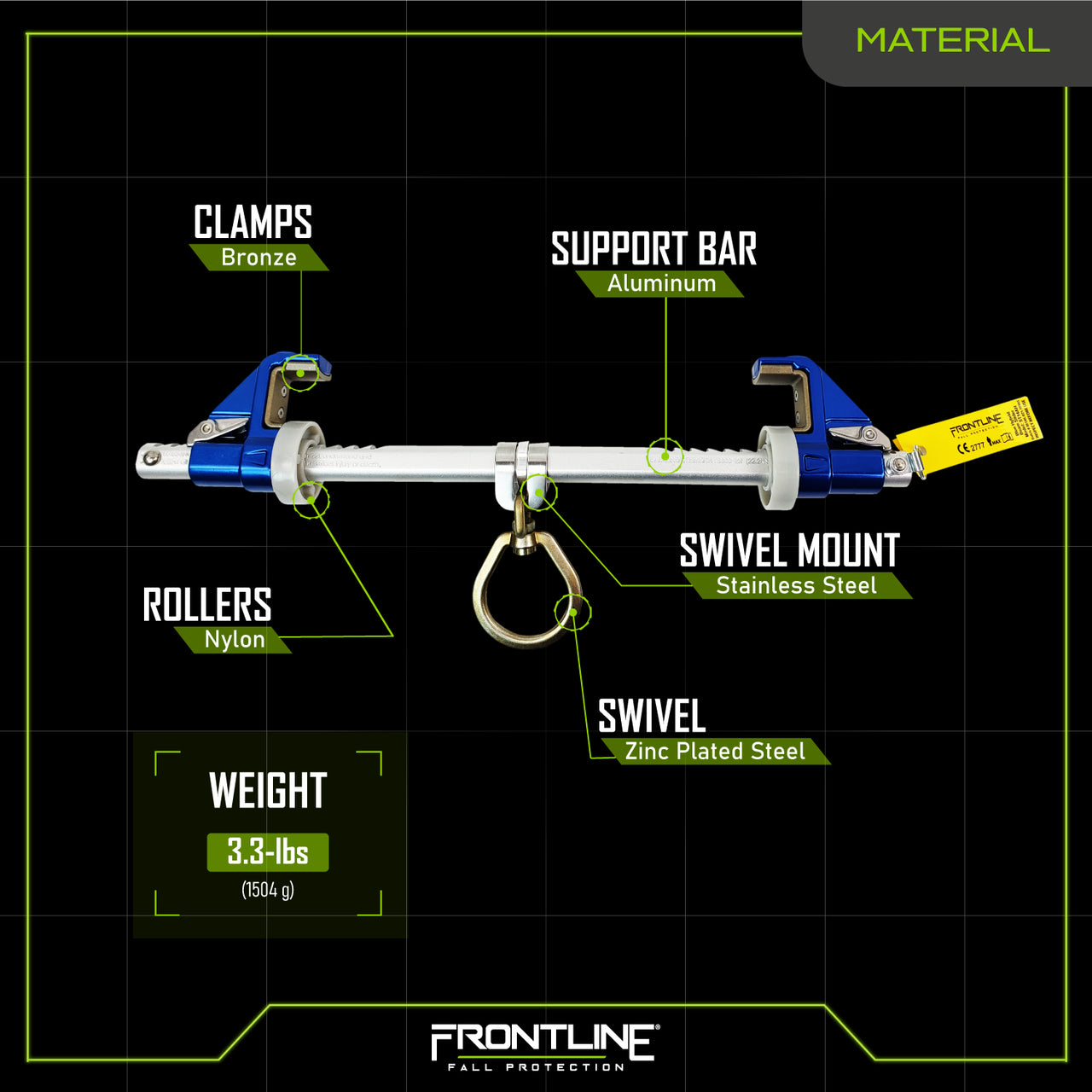 Frontline ST14AH Aluminum Bantam Beamer Anchor for 3.5" Wide I-Beams