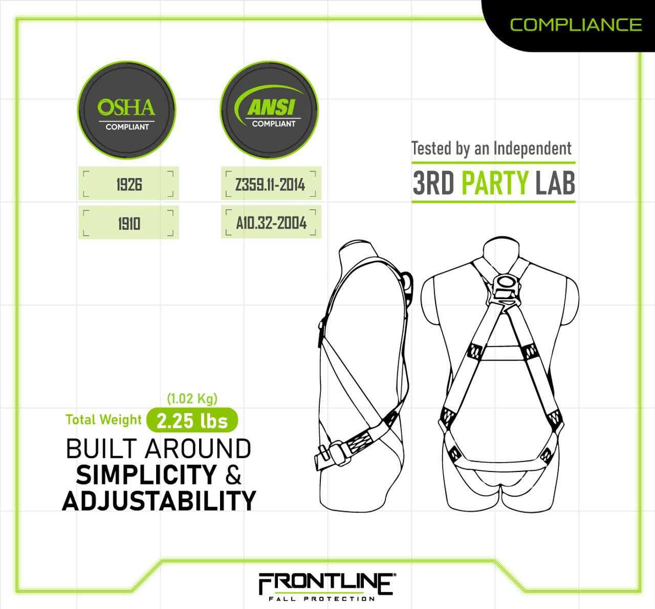 Frontline 100VMB Combat Economy Series Full Body Harness (Uni)