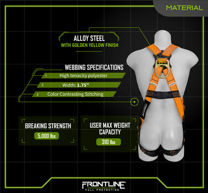 Frontline 100VTB Combat Economy Series Full Body Harness with Tongue Buckle Legs (Uni)