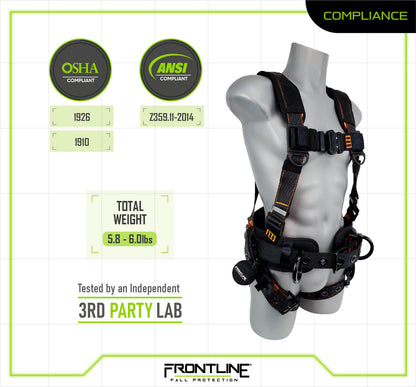 Frontline 110CTB Combat Lite Full Body Harness all Aluminum Hardware and Suspension Trauma Straps