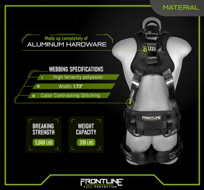 Frontline 110CTB-DC Digital Camo Full Body Harness with Aluminum Hardware and Suspension Trauma Straps