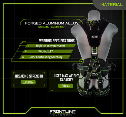 Frontline 200RE Elite Lite Climbing/Rescue Full Body Harness with Aluminum Quick Connect Buckles