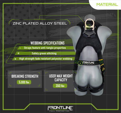 Frontline 310VQC Patriot Vest Style Harness with Airflo and Quick Connect Buckles - Made in USA