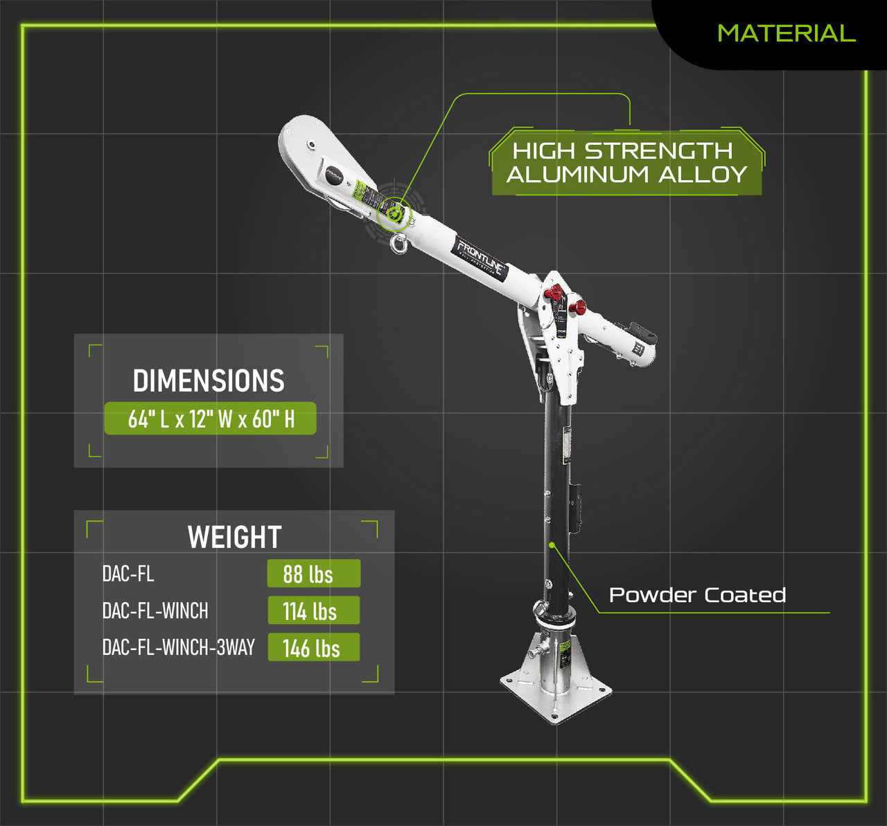 Confined Space Davit Arm System with Floor Mount
