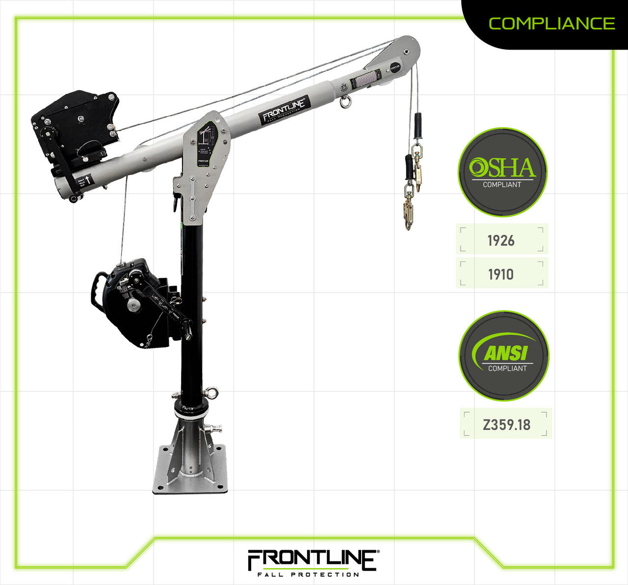 Confined Space Davit Arm System with Floor Mount
