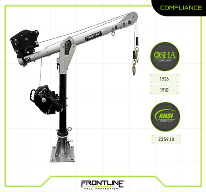 Confined Space Davit Arm System with Floor Mount