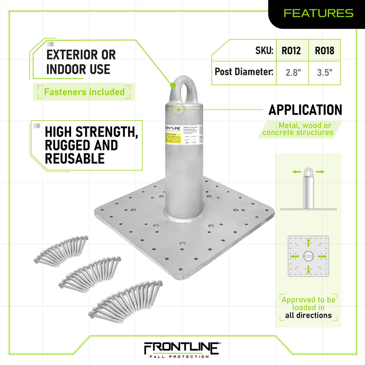 Frontline Commercial Roof Anchor CAL-OSHA Compliant