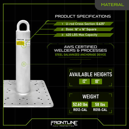 Frontline Commercial Roof Anchor CAL-OSHA Compliant