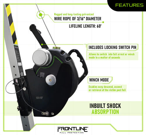 Frontline RPG603W MEGApod 60' 3-Way Self Retractable Lifeline with Retrieval System