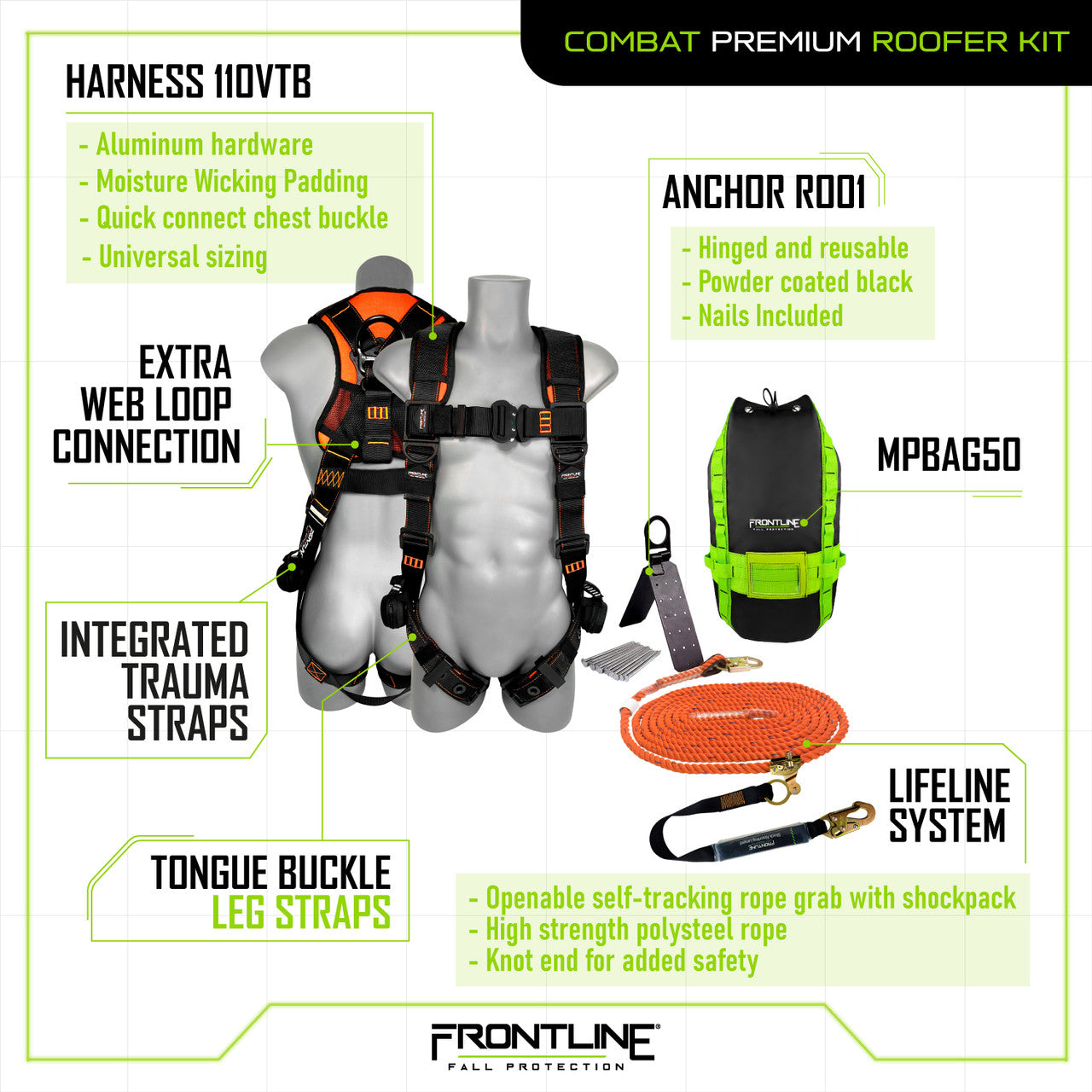 Frontline Combat Premium Complete Roofers Kit