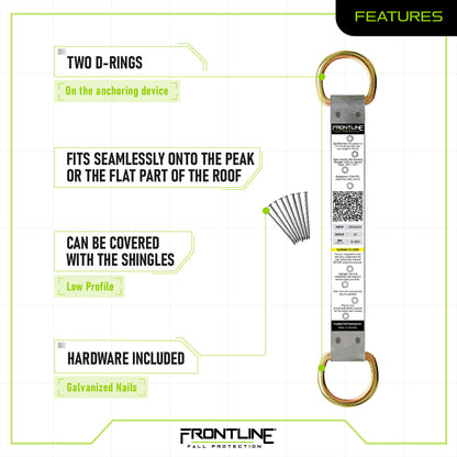 Frontline ROSU02SS Stainless Steel Permanent Use Roof Anchor (Double D-Ring)