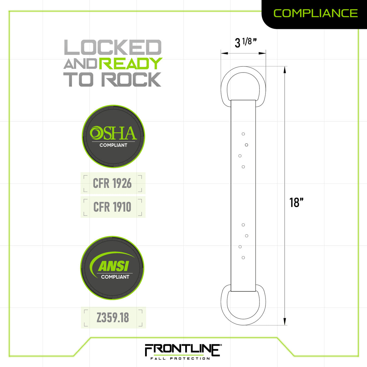 Frontline ROSU02SS Stainless Steel Permanent Use Roof Anchor (Double D-Ring)