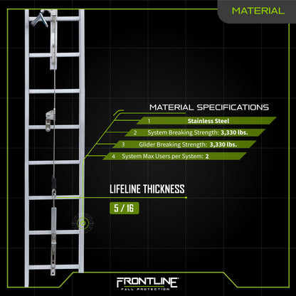 Frontline VLCS Ladder Cable Vertical Lifeline System (Stainless Steel)