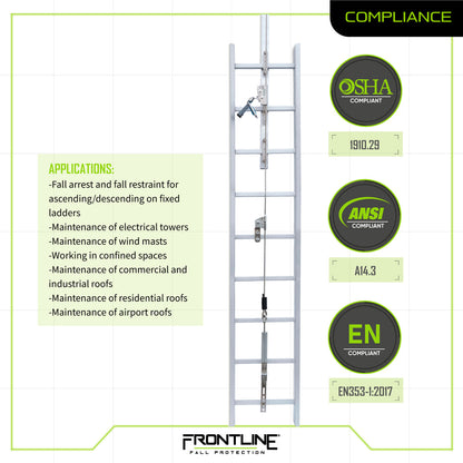 Frontline VLCS Ladder Cable Vertical Lifeline System (Stainless Steel)