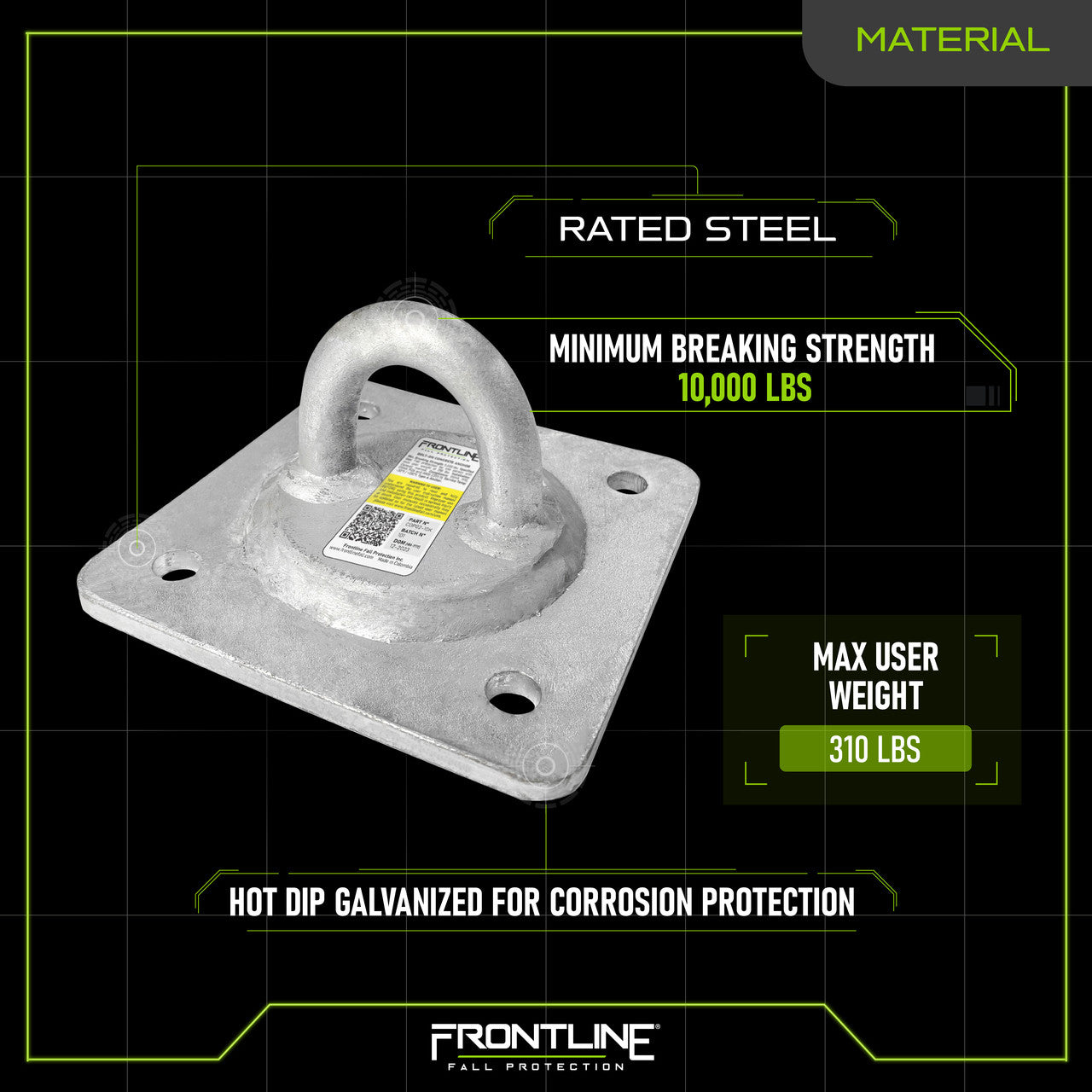 Concrete and Steel 10k Lbs Reusable Anchor Plate