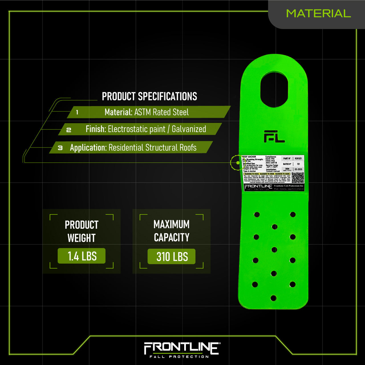 Frontline RORS01 Residential PitchFast Roof Anchor