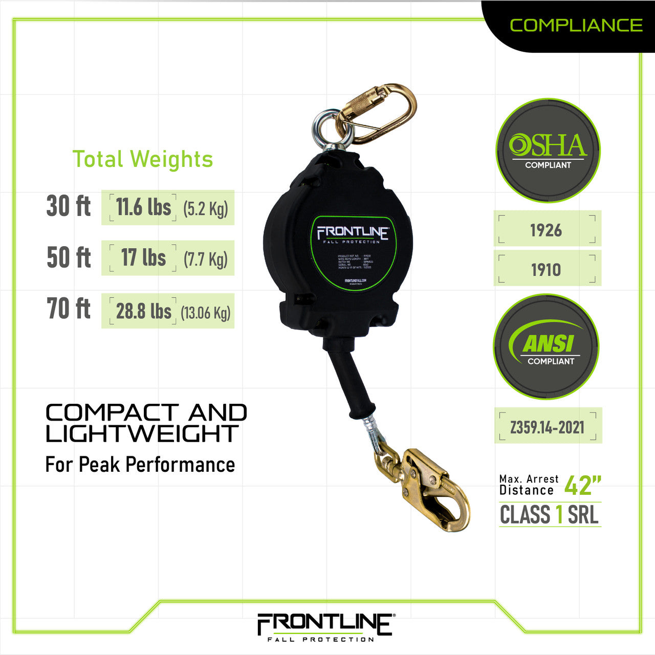 Frontline RPG Cable Single Leg SRL with Steel Snap Hook End